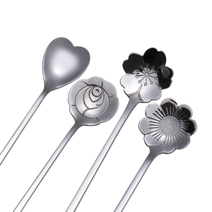 Creative 304 in acciaio inox cucchiaio di fiori in oro giapponese cucchiaio da <span class=keywords><strong>caffè</strong></span> con manico lungo confezionato in scatola - Product Image 4