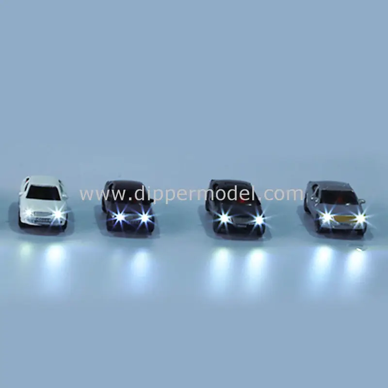 1:75 1:100 1:150 1:200 scale plastic miniature luminous model car with wires for architectural model making and DIY