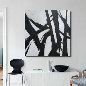 Pintura de imágenes abstractas en blanco y negro de alta calidad, Original, superventas
