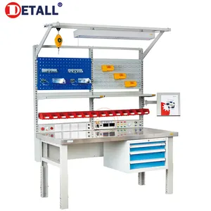 Detall Laci Stainless Steel Meja Kerja dengan Desain Modular