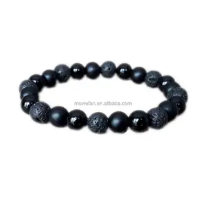 Black onyx bracelet stone lava healing energy power bracelet