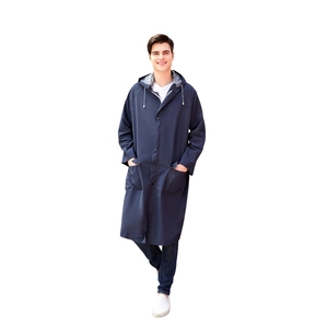 Capa de chuva de borracha longa de pvc adultos, capa de chuva de borracha amarela com capuz personalizado - Product Image 3