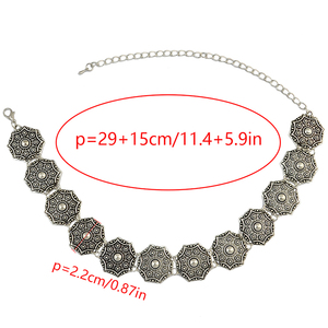 Perhiasan Etnik Turki Kalung Choker Geometris Berukiran Suku