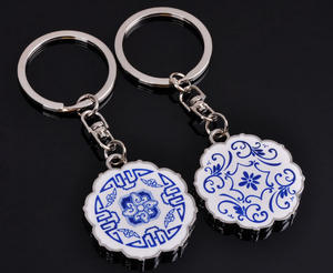 <span class=keywords><strong>Portachiavi</strong></span> in metallo Chinoiserie all'ingrosso <span class=keywords><strong>portachiavi</strong></span> in porcellana bianca e blu regalo speciale Souvenir - Product Image 3