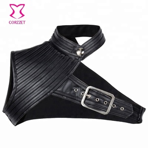 Corzzet Unisex Single Shoulder Synthetic Leather Collar <strong>Jacket</strong> Plus Size Vintage Gothic Clothing <strong>Punk</strong> <strong>Jacket</strong> for Rock Men &amp;Women - Product Image 1