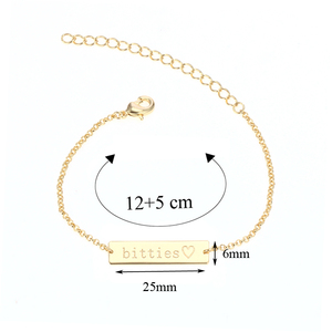 Custom 25*6 mm Baby Bar <strong>Bracelet</strong> Engraved Name <strong>Bracelets</strong> Personalized <strong>Initial</strong> Letter <strong>Bracelet</strong> for Baby Child - Product Image 2