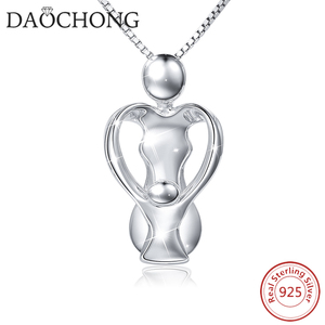 Loving Family 925 Sterling Silver Mother With Child Pendant Necklace for Gift - Product Image 2