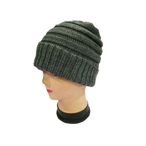 패션 울 혼합 아크릴 남성 겨울 비니 모자 30% 울 + 70% 아크릴 슬라우치 비니 - Product Image 3