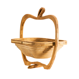 Lebensmittelqualität natürlicher Bambus faltbarer zusammenklappbarer Apfel-Orange-Korb Blumen-Früchtenkorb - Product Image 1