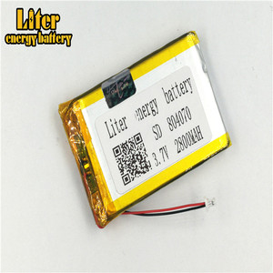 Plug 1.0-2 P 3.7 V 804070 2800 mah Ultra thin battery Lipo, thin film Lithium Rechargeable Battery Li-ion battery - Product Image 3