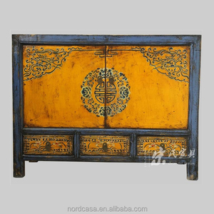 שתי דלת ארון עץ אורן מונגוליה שלוש מגירה - Product Image 2