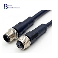 Connecteur femelle M12 à 5 broches en cuivre, capteur circulaire étanche IP67, câble d'alimentation DIN pour automatisation industrielle, surmoulé, Code 4A 12V