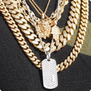 <span class=keywords><strong>Mlle</strong></span> Bijoux Lien Cubain Glacé Chaîne Hommes Italien 18 <span class=keywords><strong>K</strong></span> Or Glacé Chaîne - Product Image 2