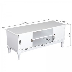 Fashion Mdf <strong>TV</strong> Stand Unit Corner <strong>Table</strong>, MDF-Ivory <strong>White</strong> - Product Image 3