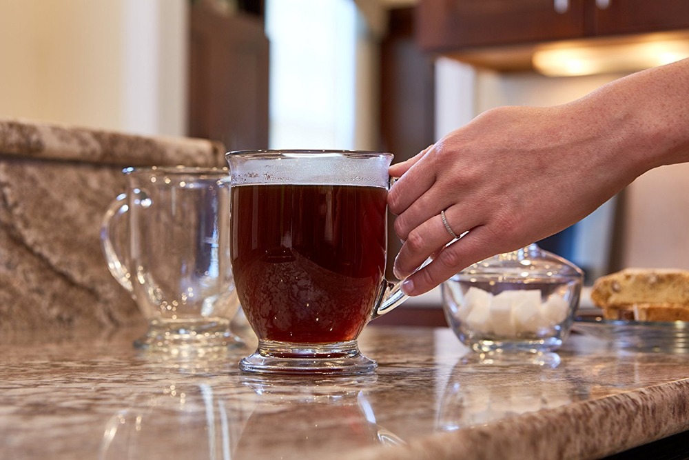 16OZ clear glass mug glass drinking mug for tea or coffee