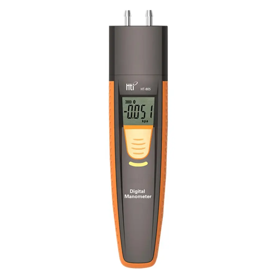 180g HTI มือถือจอแสดงผล LCD เครื่องวัดความดันสูญญากาศดิจิตอล Differential Manometer HT-805 4 แบตเตอรี่ AAA 170*55*33 มม.