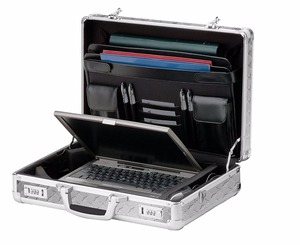 Bạc nhôm máy tính xách tay Mang trường hợp văn phòng cứng vali Chất lượng cao nhôm cứng trường hợp bền nhôm Vali - Product Image 2