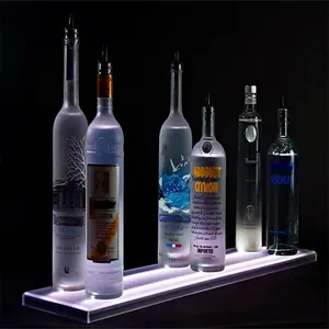 Wand Montiert FÜHRTE Beleuchteten Bar Regal Plexiglas alterung whisky display regal acryl schnaps flasche display schritte