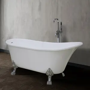 Bañera acrílica de pie libre para bebé, baño moderno de cuatro patas de clawfoot, interior, Independiente