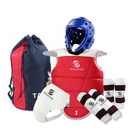 Équipement de Taekwondo WOOSUNG, ensemble de 5 protections pour la tête, les tibias, les bras, la poitrine et le bas du dos