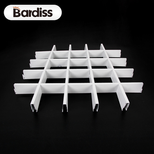 Faux plafond décoratif en grille métallique blanche pour intérieur, 100 x 100, en aluminium à cellules ouvertes - Product Image 2