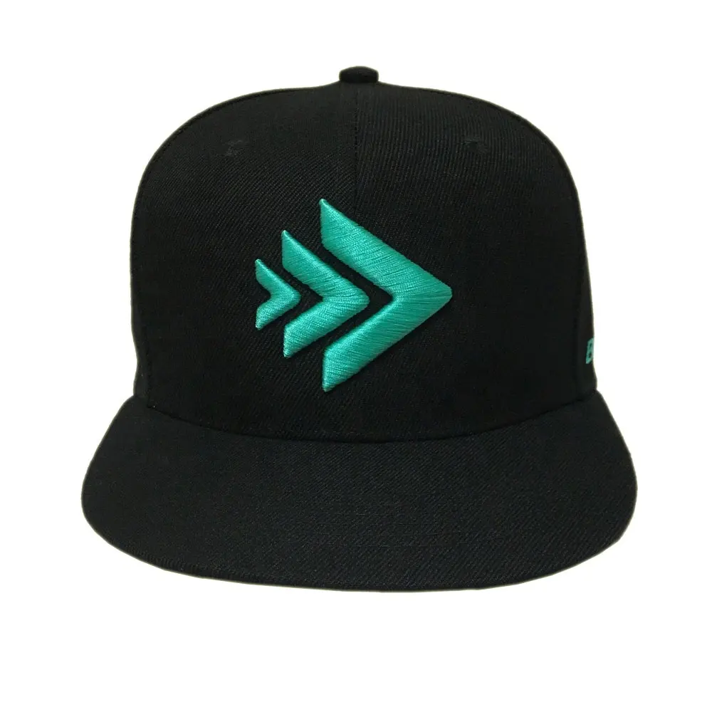 OEM high quality acrylic black 3D embroidery logo flat brim plain gorras cap custom snapback hats