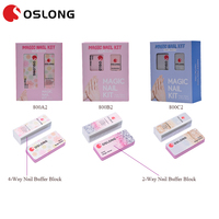 Juego de limas y limas para uñas, juego de limas coloridas para manicura, Etiqueta Privada, mágico, bloque, venta al por mayor