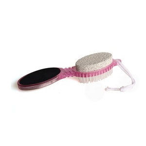 Factory wholesale high quality pink plastic pumice stone dust clean foot file nail brush