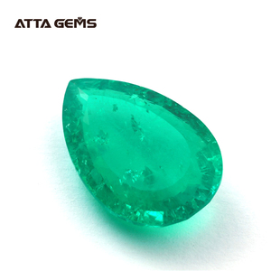 Attagems <span class=keywords><strong>Esmeralda</strong></span> hidrotérmica sintética colombiana, <span class=keywords><strong>piedra</strong></span> verde, forma de pera - Product Image 4