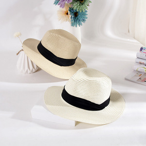 Summer High Quality Beach Wide Brim Folding <strong>White</strong> Panama <strong>Straw</strong> <strong>Hat</strong>