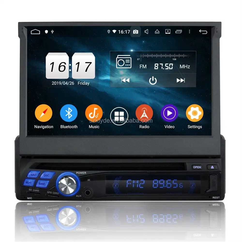 KLYDE KD-8600 Single Din 7 Inch Android Car Audio Player 1Din Universal Car Stereo Radio With GPS Navigation