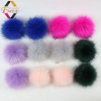Novos pompons artesanais de pelo falso, pompom artesanal grande de pelo de coelho falso, venda no atacado, 2022