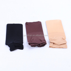 Logo personnalisé et emballage Deluxe Dream <span class=keywords><strong>Beige</strong></span> Perruque Cap 2 PCS/Pack Extensible Élastique Filet À Cheveux <span class=keywords><strong>Snood</strong></span> Perruque Cap Hairnet Cheveux Maille - Product Image 2