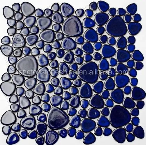 305*305MM Deep Purple Glossy Mosaic Wand küche Cobble Pebble Shaped Keramik Schwimmbad fliesen Keramik Pebble Mosaic