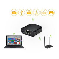 无线 usb 2.0 网络打印服务器，支持 DHCP 客户端和多种网络协议，CE，FCC
