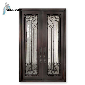 Fenêtre double en fer forgé pour la maison, design de <span class=keywords><strong>porte</strong></span> <span class=keywords><strong>d</strong></span>'<span class=keywords><strong>entrée</strong></span> moderne, en verre, nouvelle collection 2020 - Product Image 1