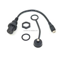 Impermeabile IP67 Micro USB pin Maschio a Micro-B Femmina Montaggio A Pannello Connettore del Cavo di Estensione