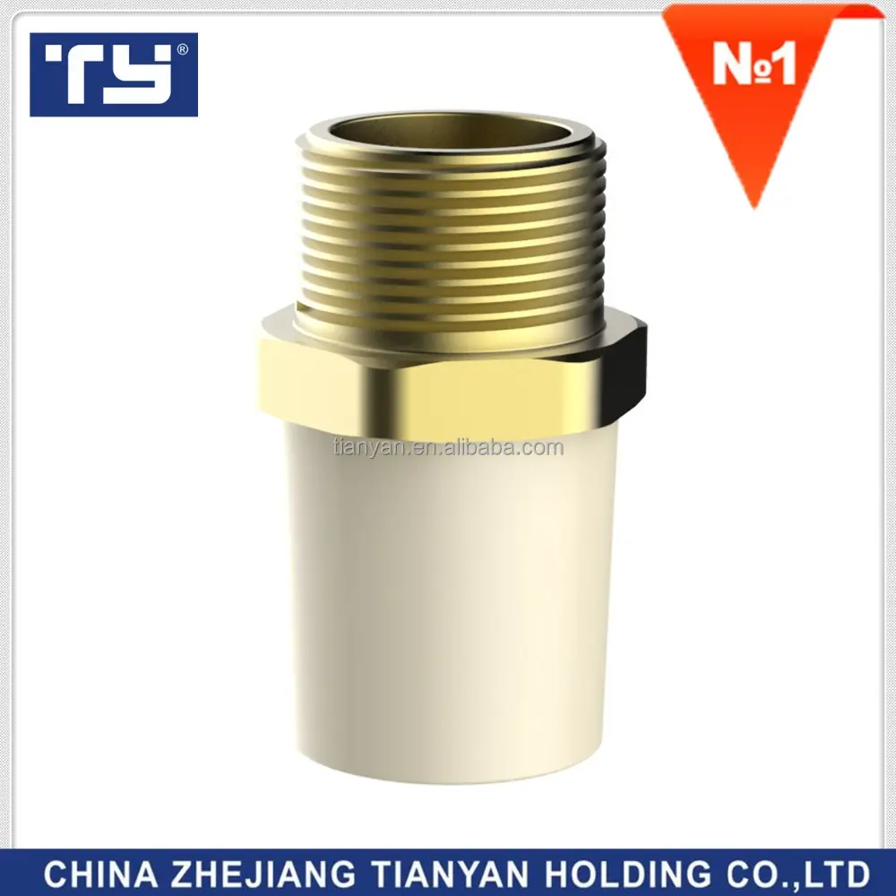 Ty China buena agua fabricante suministro SCH D2846 estándar CPVC flexible tubería junta de goma acoplamiento macho con cobre