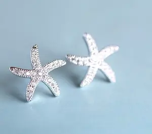 New Fashion 925 starfish <span class=keywords><strong>orecchini</strong></span> per le Donne - Product Image 1