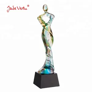 Premio personalizado PADE de Verre Lady Mujeres Premio Estatua DE LA LIBERTAD figura trofeo elegante culturismo mujeres trofeo de cristal