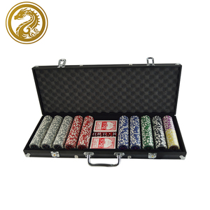 Chip + Speelkaarten + Dobbelstenen + Dealer + Aluminium Case Fabriek Plastic 11.5G Poker Chip 500Pcs Gokken set