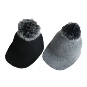 kids and adult wool felt Knight Cap hat with Pompom on top