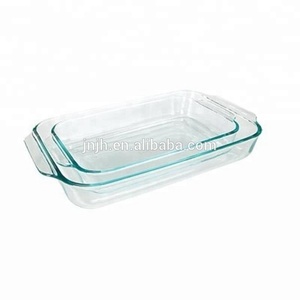 家庭用およびキッチン用の白いセラミック焦げ付き防止コーティングガラスベーキングディッシュ家庭用品耐熱オーブン安全ガラス耐熱皿 - Product Image 1