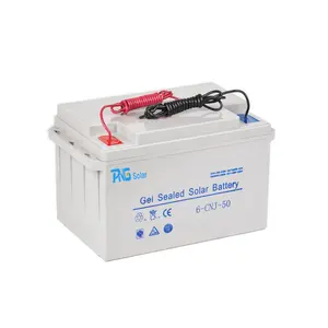 Batería de gel agm de 12v y 50Ah para sistema pequeño con 3 años de garantía de calidad