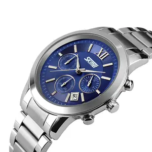 New design custom stainless steel watch case watch men with real 3 small dials chronograph watch manufacturer in china