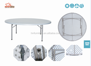 Mesa plegable de plástico redonda moderna de 6 pies de 10 plazas para uso en hospitales o escuelas de Hoteles al aire libre - Product Image 2