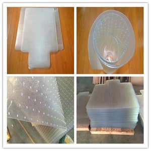A esteira plástica 45x53 da cadeira do assoalho do PVC dos produtos de escritório polegadas, retangular com o bordo para o protetor do tapete - Product Image 5