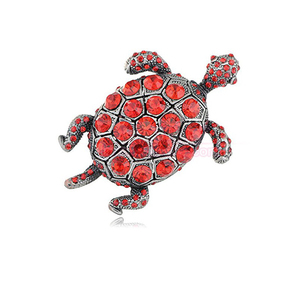 Broche Infantil de Aleación Plateada con Cristales Azules en Forma de Tortuga, Ideal para Regalos de Boda, Broche de Animalito de Cristal - Product Image 3