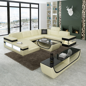 Canapé en cuir véritable en forme de <span class=keywords><strong>U</strong></span> de haute qualité pour salon italien moderne Fabriqué en Chine - Product Image 6