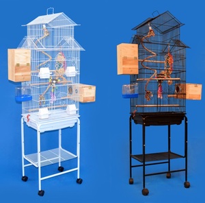 3018 cage à perroquet en métal blanc noir cage d'élevage d'oiseaux avec cage à chinchilla - Product Image 4